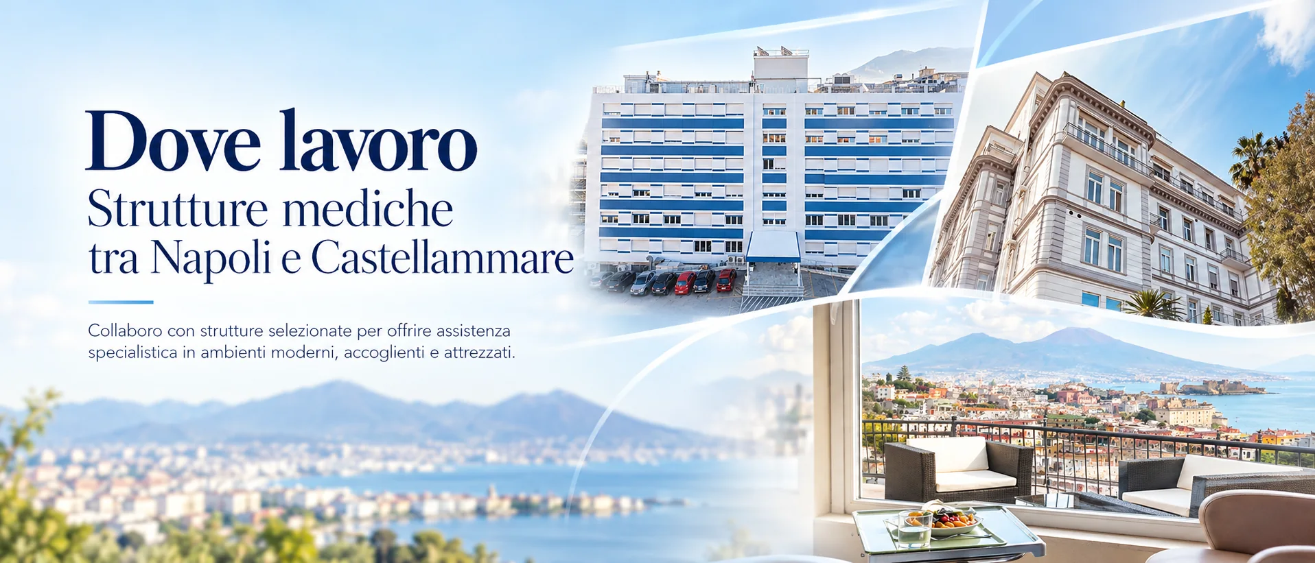 Dove lavoro: foto della Clinica Stabia e della Clinica Ruesch, strutture mediche tra Napoli e Castellammare